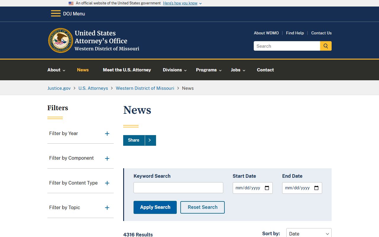 Linn County Circuit Clerk U.S. Attorney federal records distinction