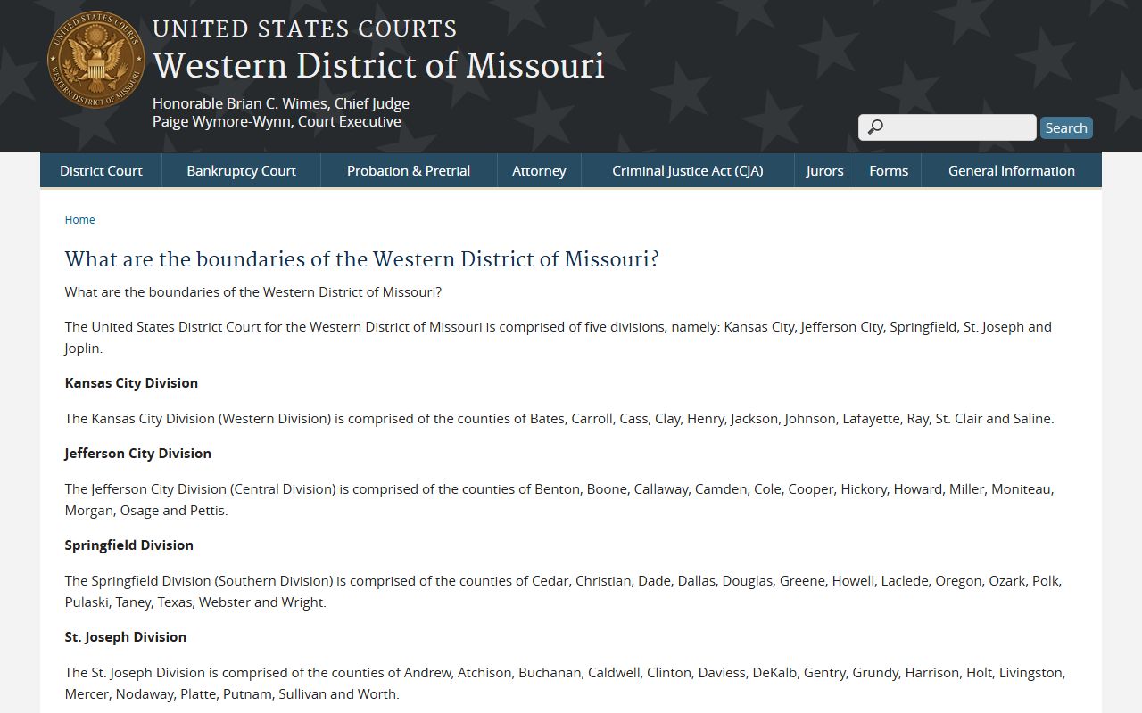 Linn County Circuit Court Western District boundaries page