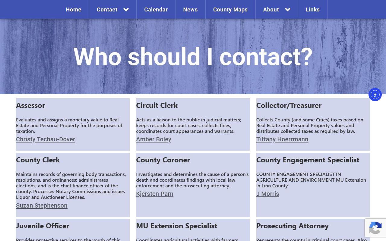 Linn County marriage records Recorder of Deeds contact page