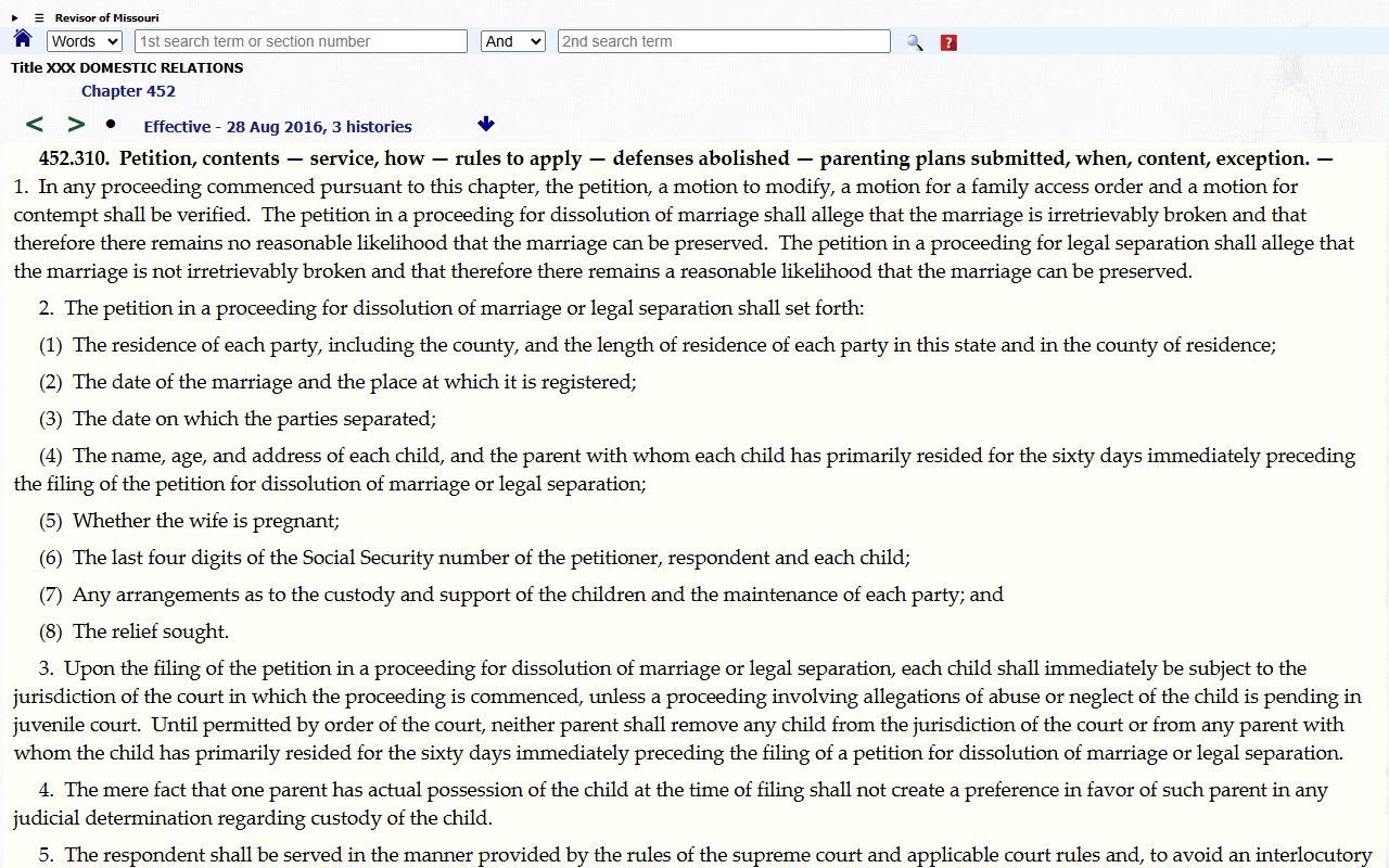 Linn County probate records Missouri court petition statute screenshot