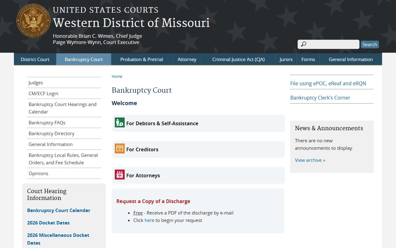 Linn County probate records Western District Missouri bankruptcy distinction