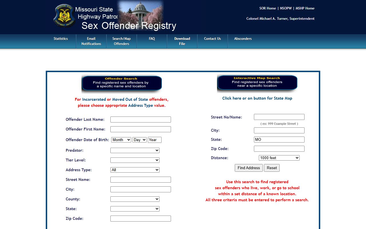 Linn County warrant records Missouri sex offender registry search source